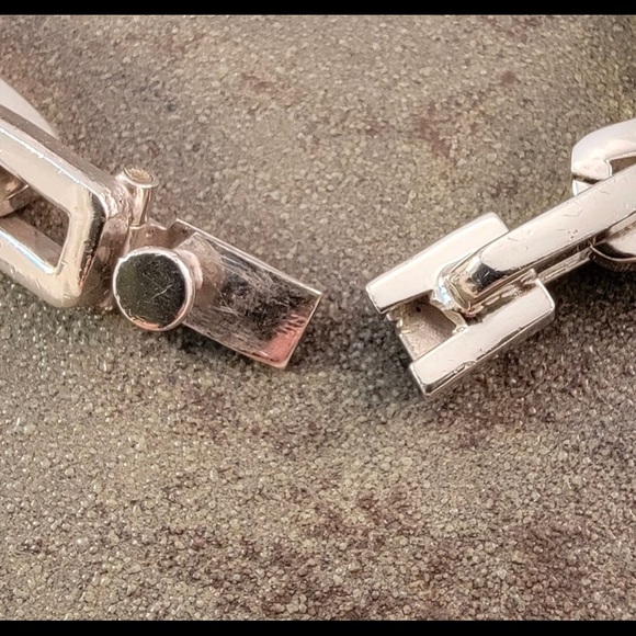 Vintage Mexico Sterling silver .925 Solid Square Link Chain Necklace - Picture 8 of 9